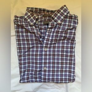 Daniel Cremieux mens button down short sleeve shirt - plaid size medium